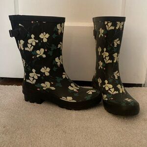 floral rain boots